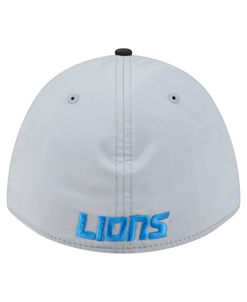 Men's Silver/Black Detroit Lions Rope M-Crown A-Frame 39THIRTY Flex Hat