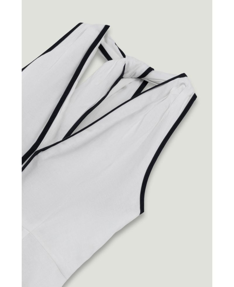 Women's Binding Detail Halterneck Midi Dress