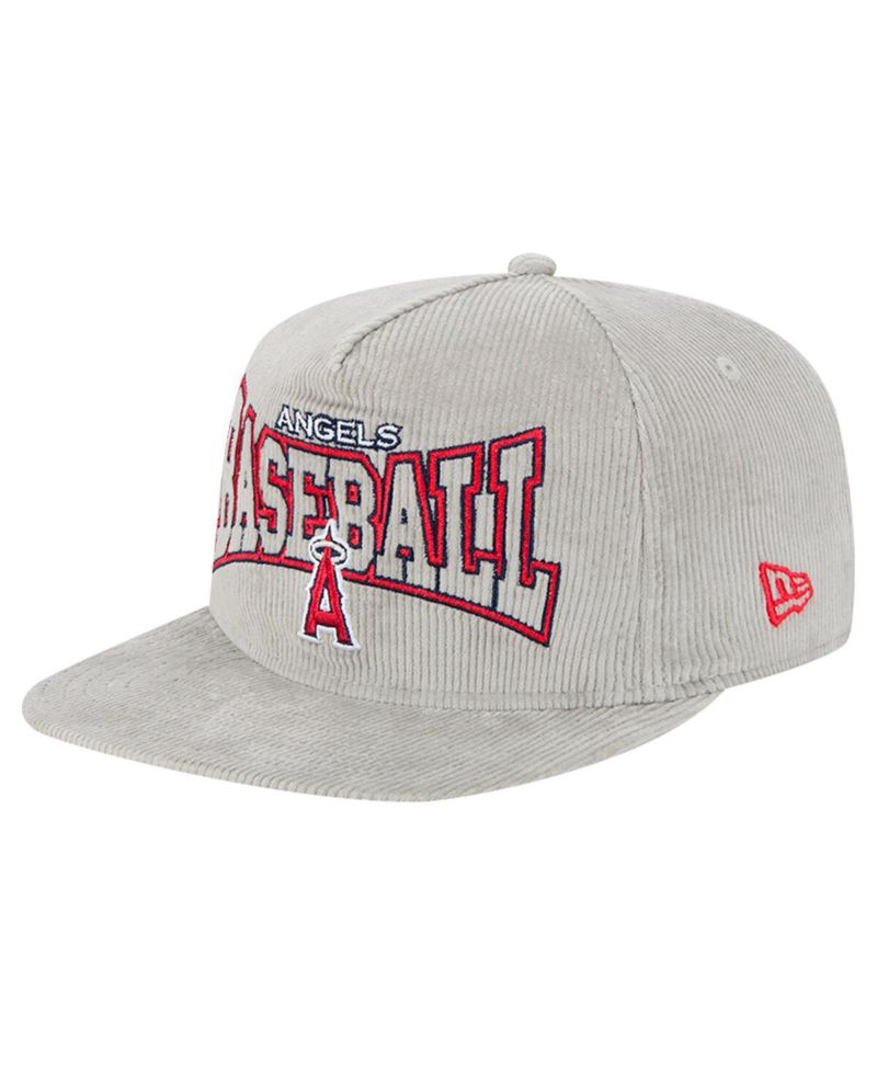 Men's Gray Los Angeles Angels Corduroy Golfer Snapback Hat