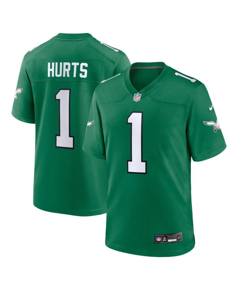 Men's Jalen Hurts Kelly Green Philadelphia Eagles Alternate Game Player Jersey