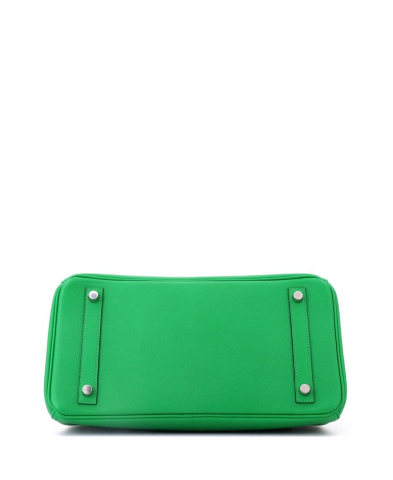Birkin 30 Handbag Green Epsom with Palladium Hardware