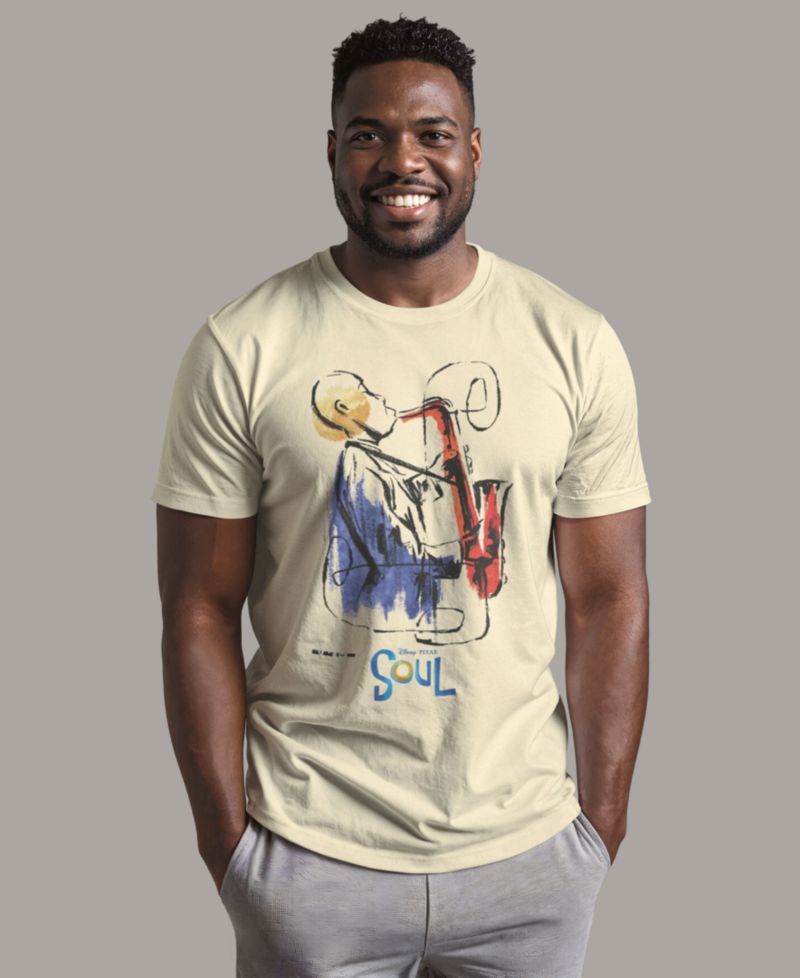 Men's Saxophone Painting Short-Sleeve Crew T-Shirt
