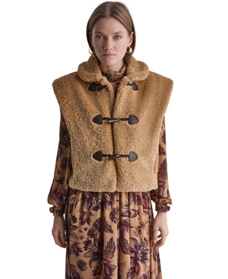 Women's Faux Fur Toggle Vest