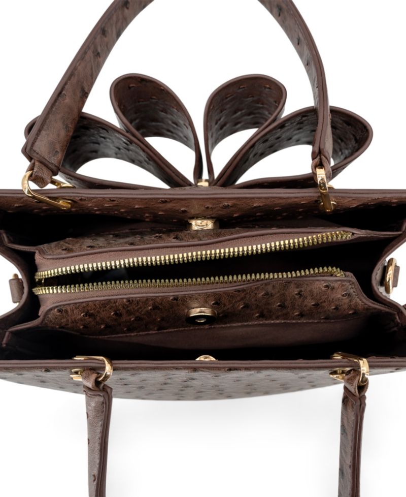 Remi Embossed Bow Medium Satchel Handbag