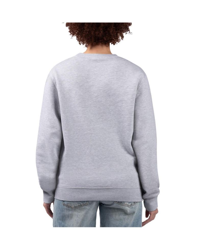 Women's Heather Gray Cincinnati Reds Team Logo Fleece Pullover Sweatshirt