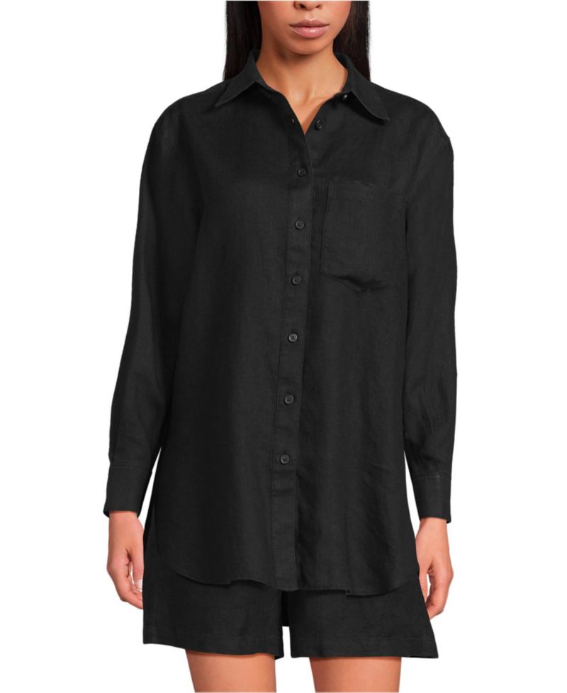 Women's Linen Oversized Button Front Shirt