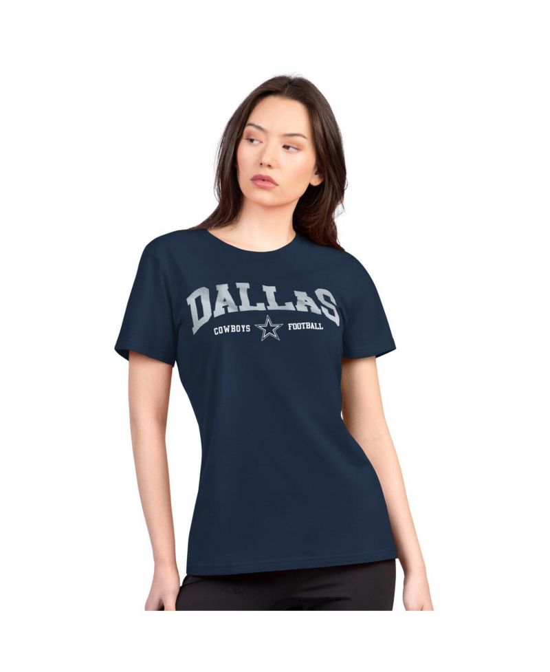 Women's Navy Dallas Cowboys Super-Slim Lightweight Winning Crew T-Shirt