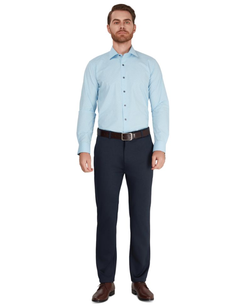 Men's Geometric Print Slim-Fit Dress Shirt