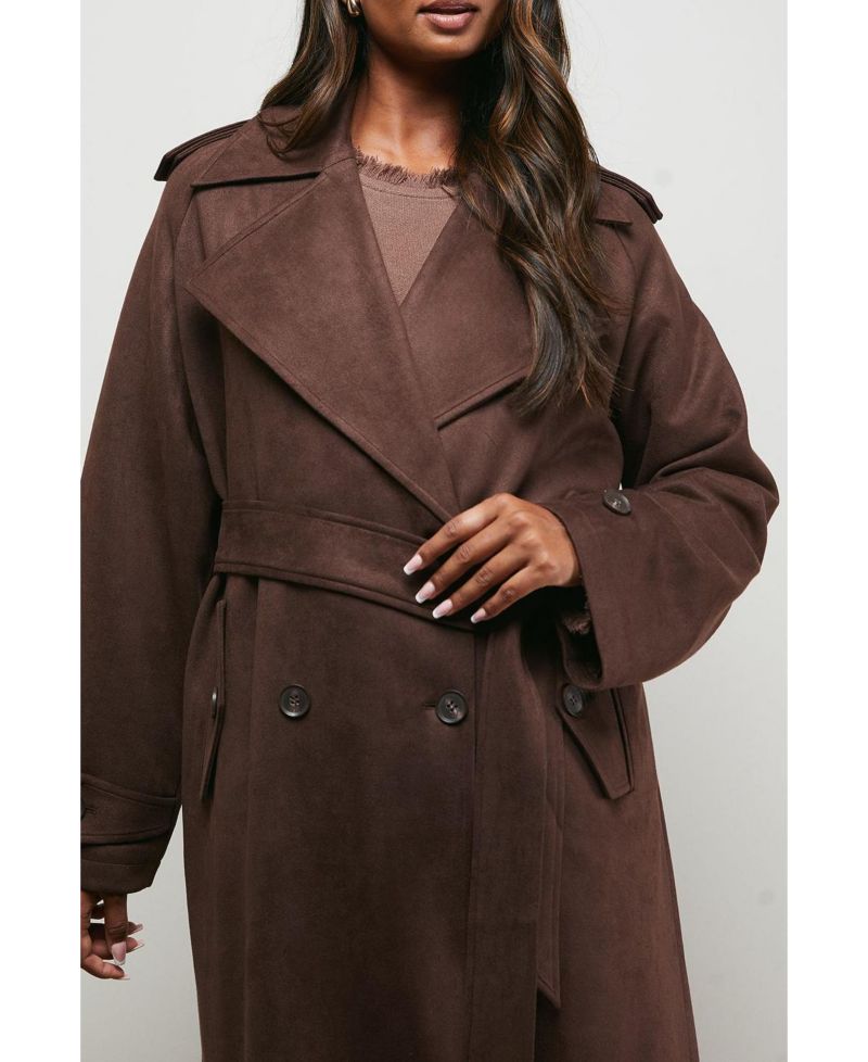 Women's Cuff Detail Belted Coat
