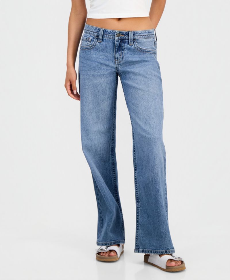 Juniors' Low-Rise V-Waist Inner Beauty Baggy Straight Jeans