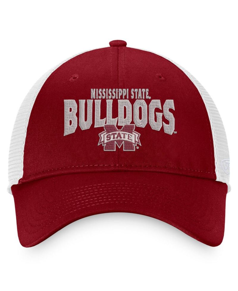 Men's Maroon, White Mississippi State Bulldogs Breakout Trucker Snapback Hat