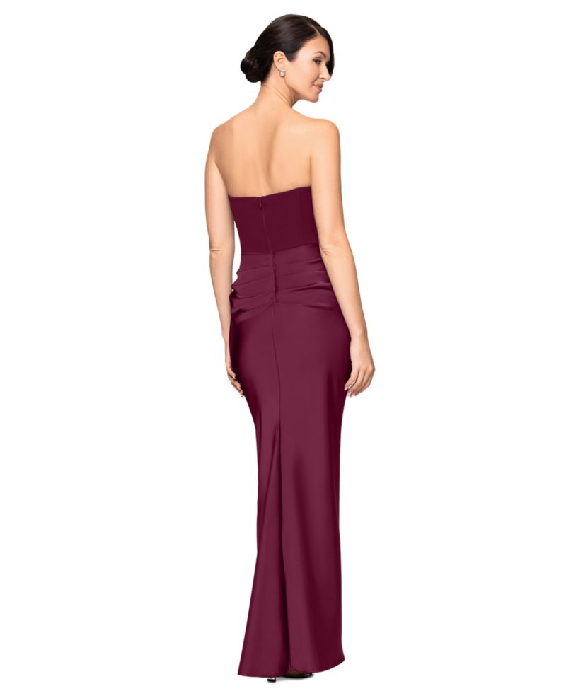 Women's Mixed-Media Strapless Corset Gown