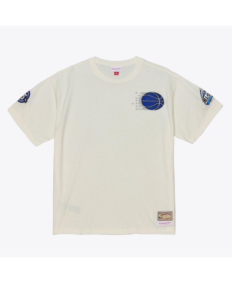 Men's Cream Orlando Magic Hardwood Classics Chainstitch Premium T-Shirt