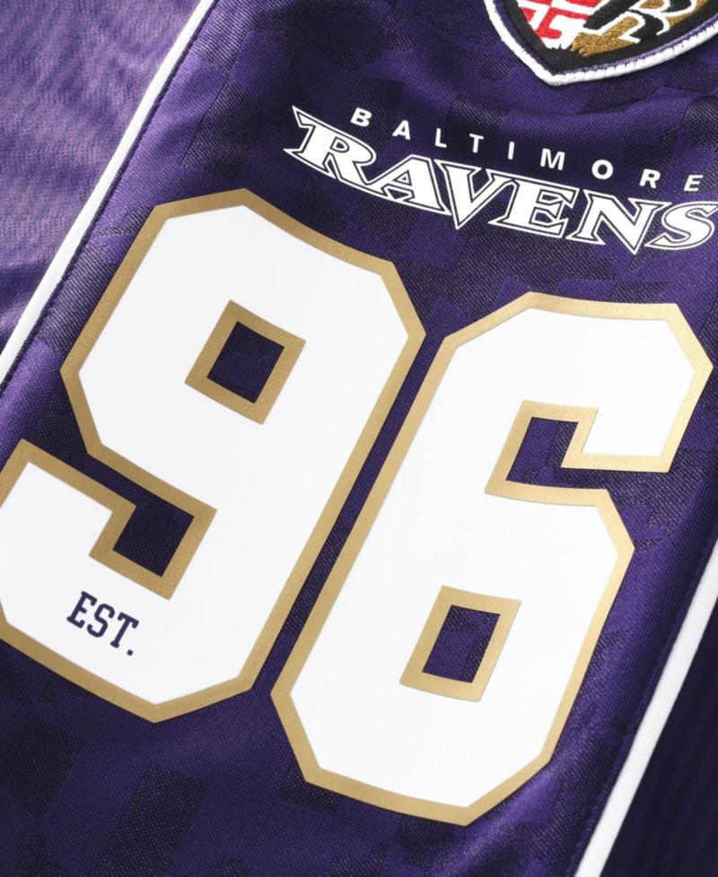 Men's Purple Baltimore Ravens Football x Football Collared Fan Jersey