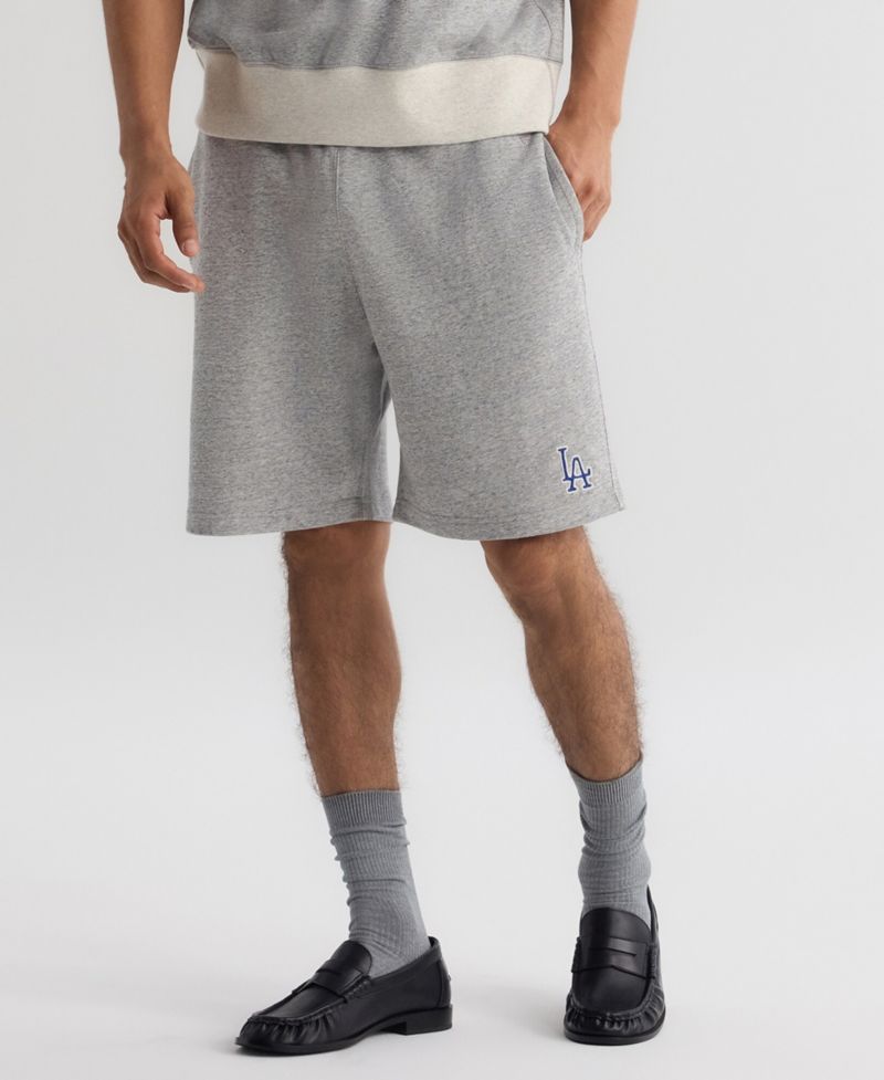 Men's Steel Heather Los Angeles Dodgers Iconic Terry Warm-Up Shorts
