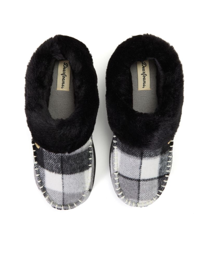 Women's Nyla Plaid Moc Toe Clog Slippers