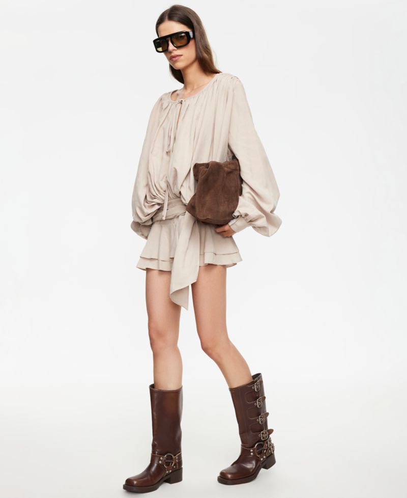 Women's Long-Sleeve Crewneck Mini Dress