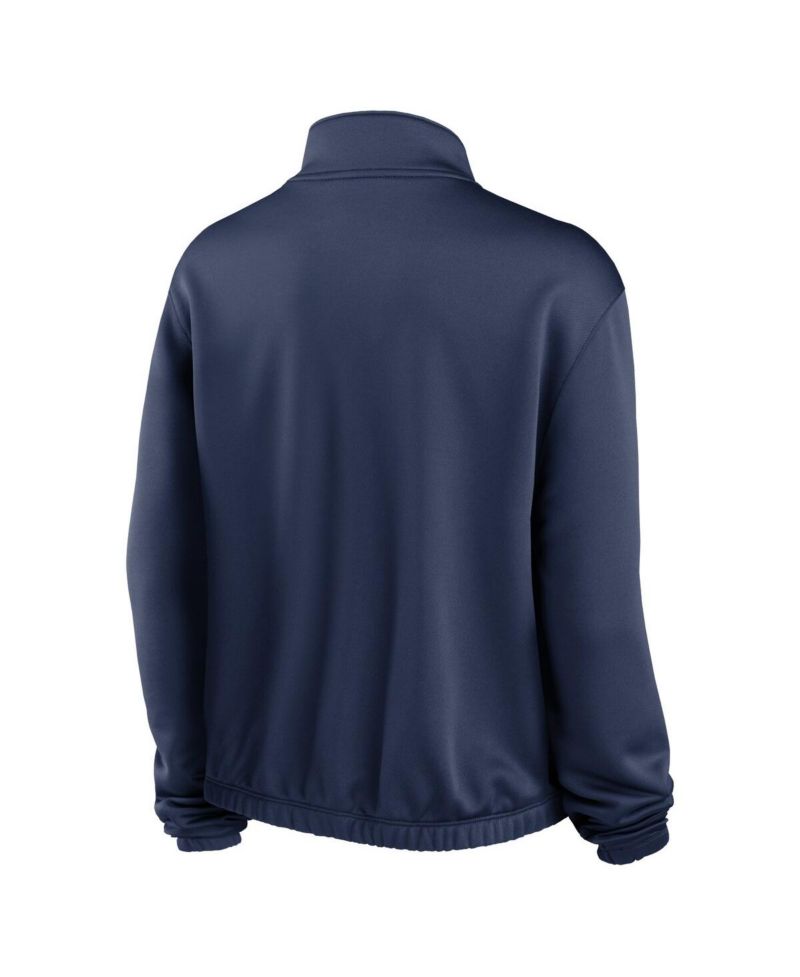 Women's Navy Houston Astros Rewind Splice Half-Zip Sweatshirt