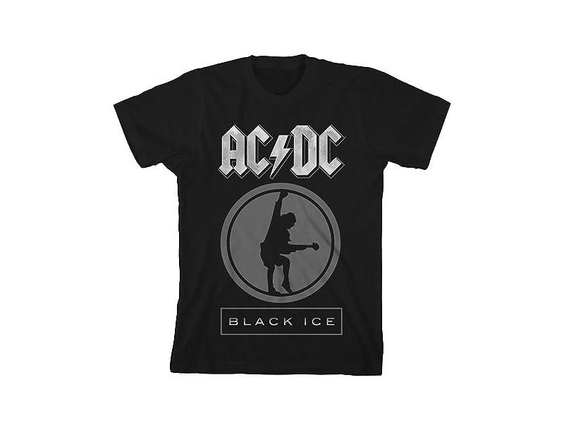 ACDC Black Ice Crew Neck Short Sleeve Boy's Black T-shirt-Small