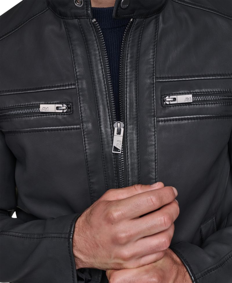 Men's Sueded Finish Zip Chest Jacket
