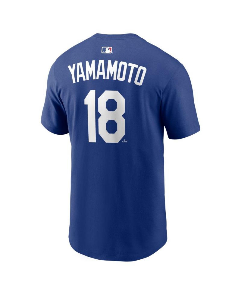 Men's Yoshinobu Yamamoto Royal Los Angeles Dodgers Alternate Name & Number T-Shirt