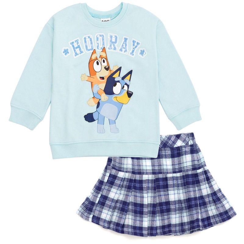 girls (6-12) Fleece Sweatshirt and Pleated Skirt