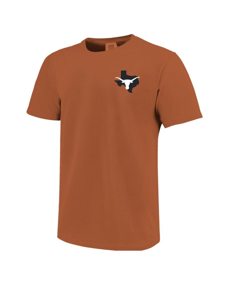 Men's Burnt Orange Texas Longhorns Sketched Mascot Comfort Colors T-Shirt