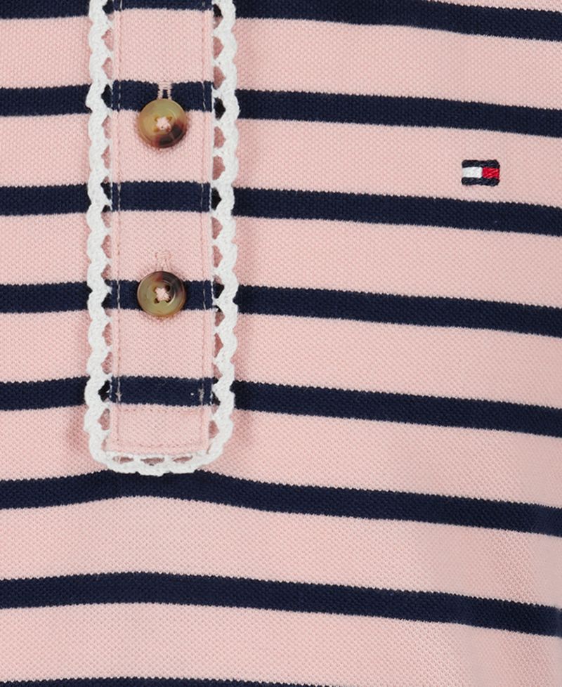 Girls' 7-16 Striped Polo Collar Dress