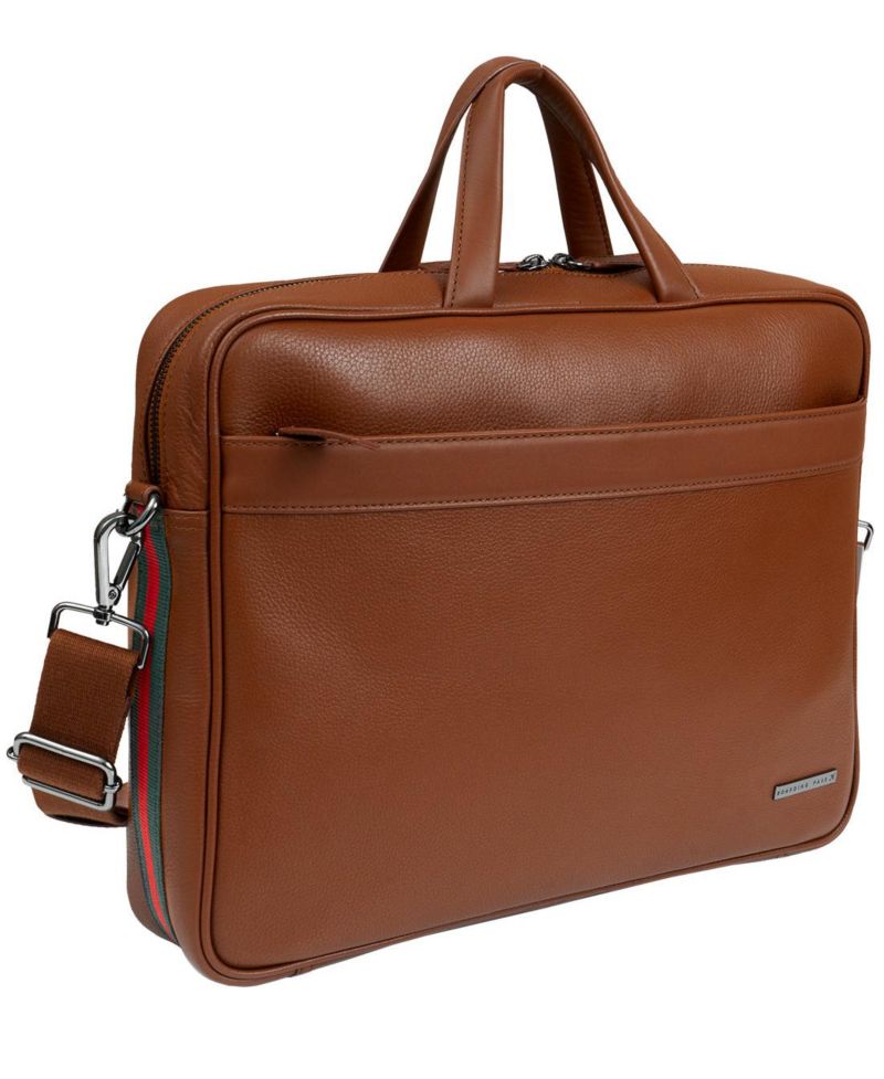 The Hey Handsome 18in Pebble Grain Genuine Leather Briefcase