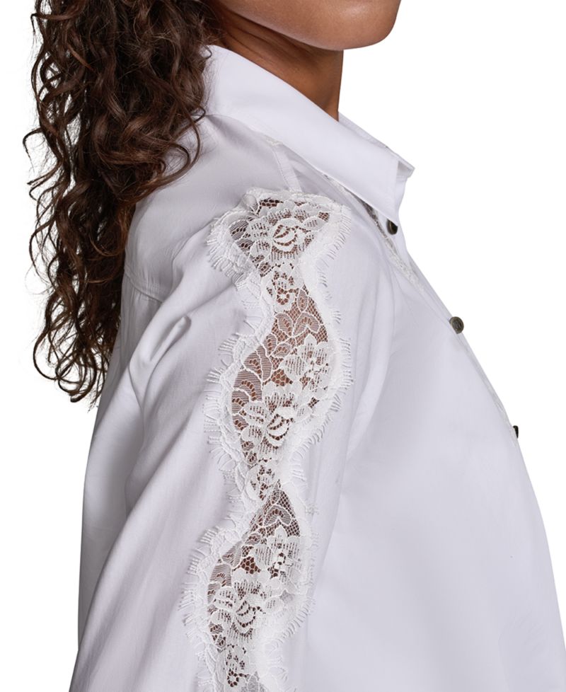 Women's Cotton Poplin Button-Front Blouse