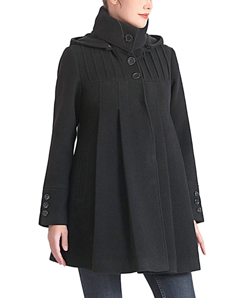 Maternity Aela Hooded A-Line Wool-Blend Coat