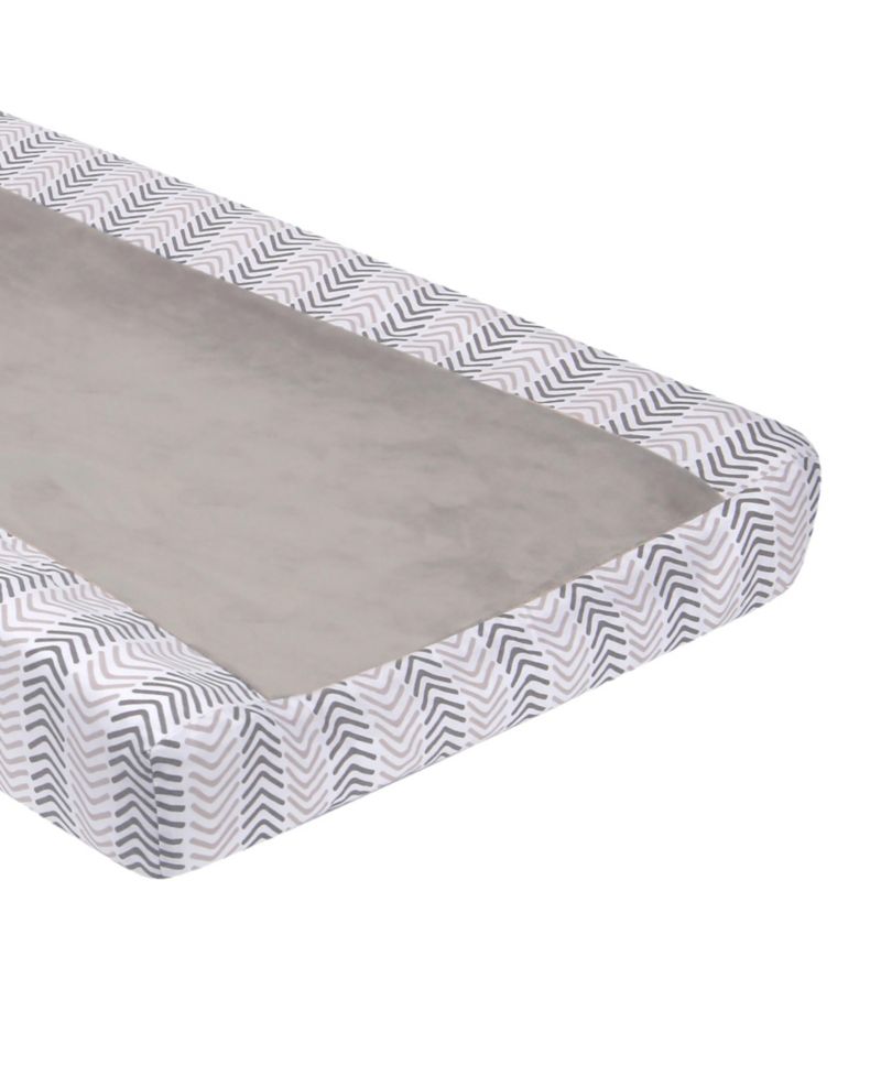 Lambs and Ivy Woodland Forest Gray Chevron Changing Pad Cover