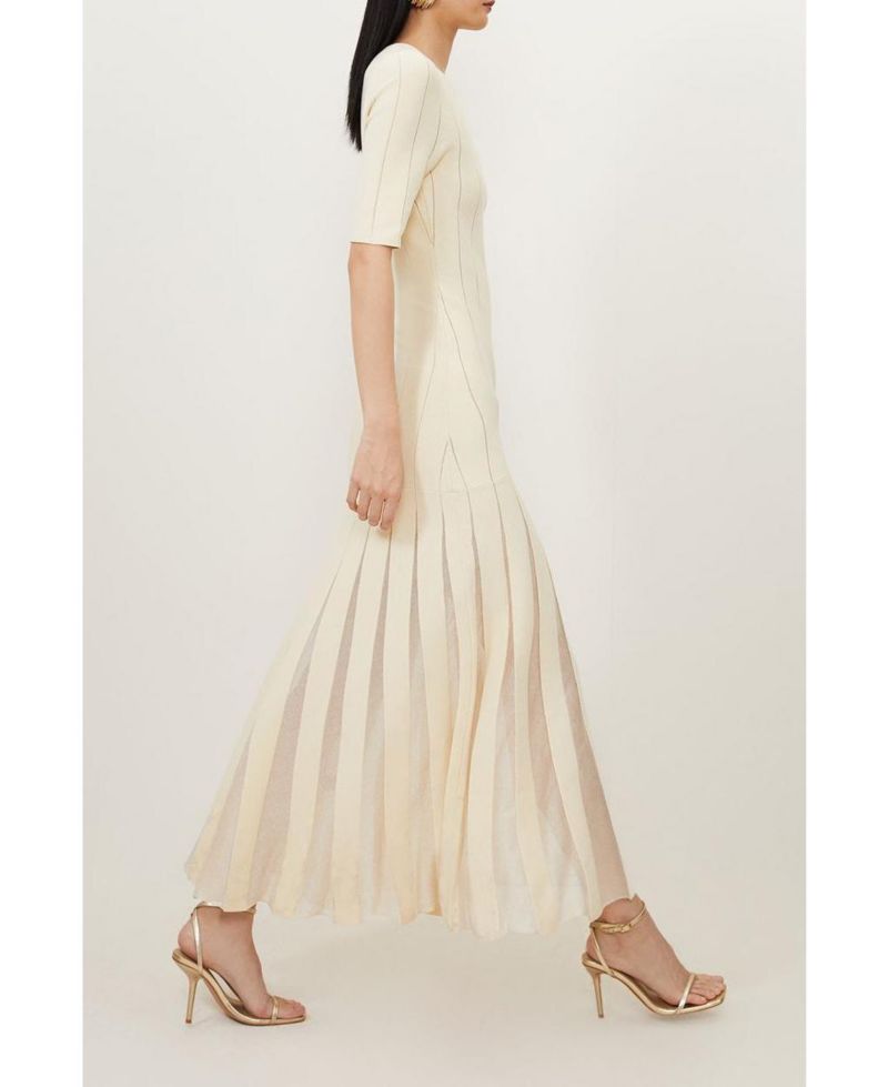 Women's Knit Full Skirt Midi Dress