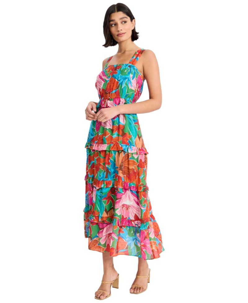 Women's Sleeveless Tiered Midi Dress