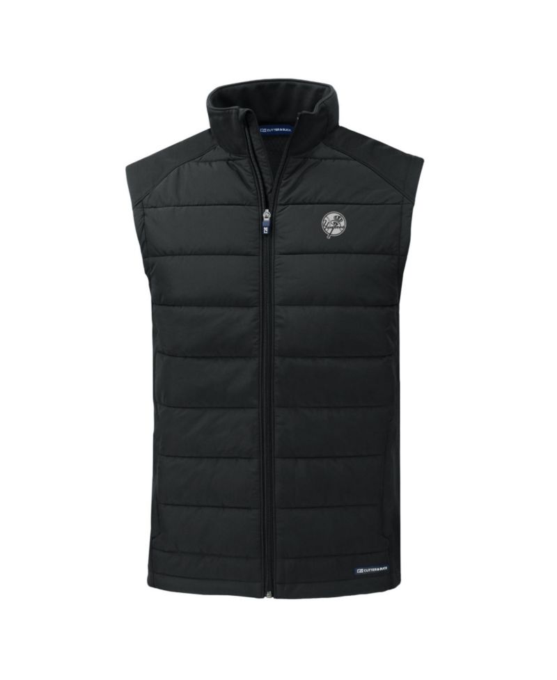 Men's Black New York Yankees Evoke Hybrid Eco Softshell Full-Zip Vest