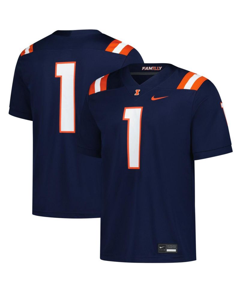 Men's Navy Illinois Fighting Illini Untouchable Replica Game Jersey