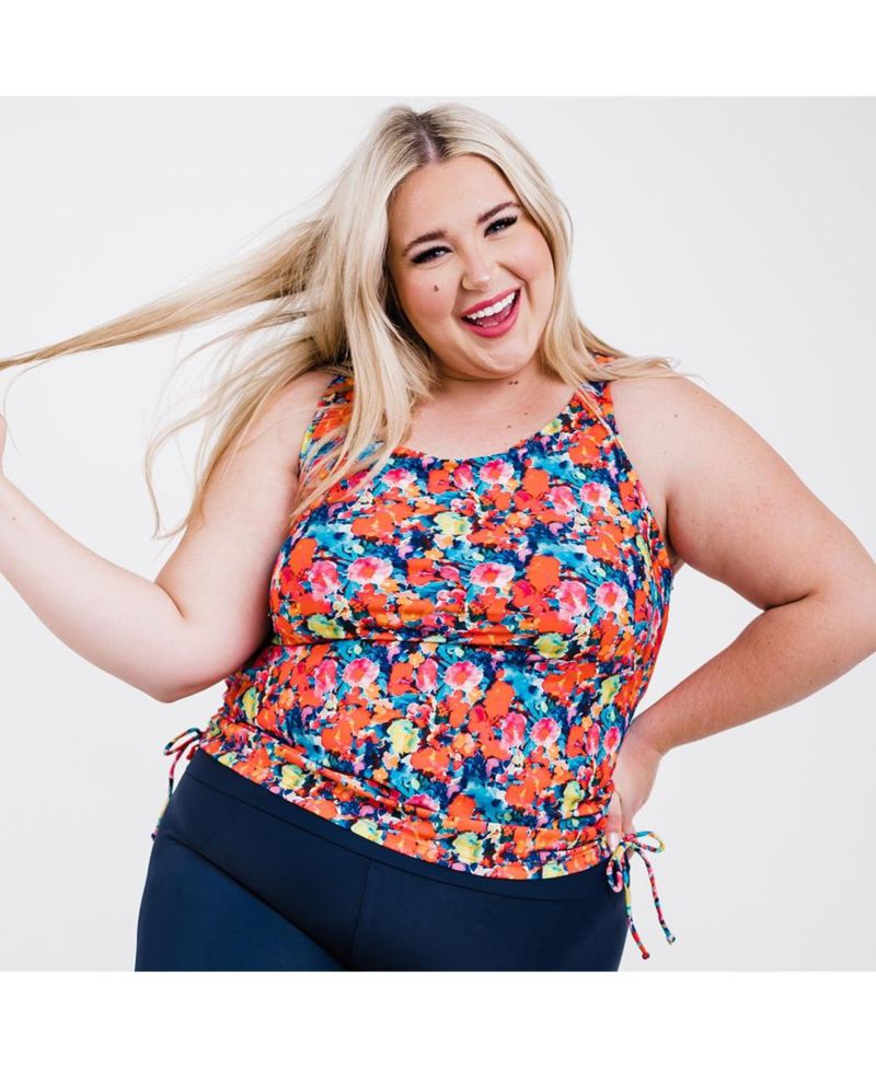 Plus Size Maya Tankini Swim Top With Removable Cups