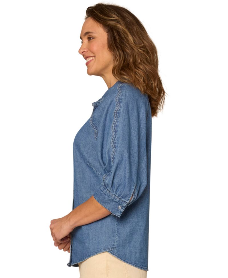Petite Collared Button-Down Shirt