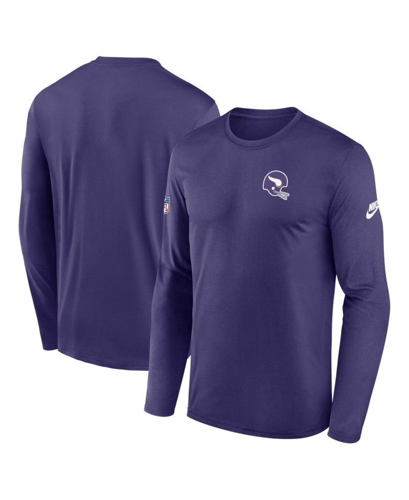 Men's Purple Minnesota Vikings Legend Small Logo Performance Long Sleeve T-Shirt