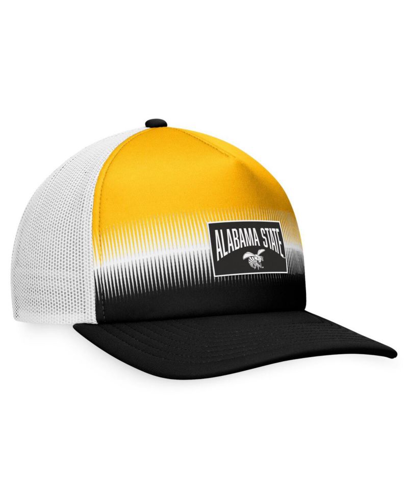Men's Black, Gold Alabama State Hornets Daybreak Foam Trucker Adjustable Hat
