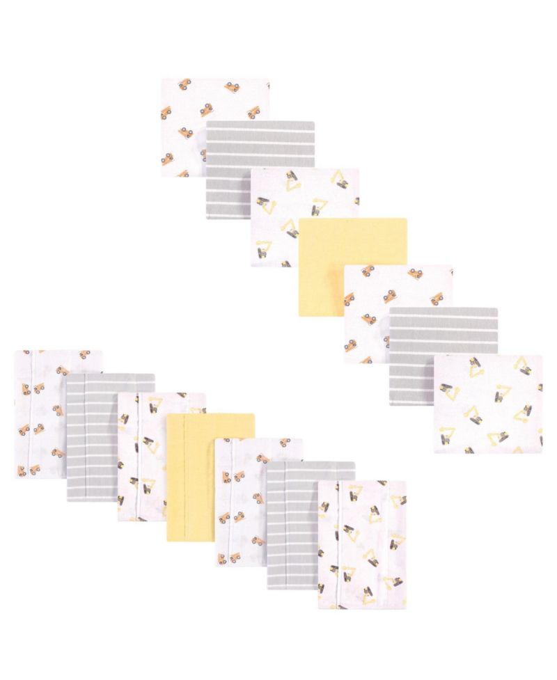 Cotton Flannel Burp Cloths and Receiving Blankets, 14-Piece