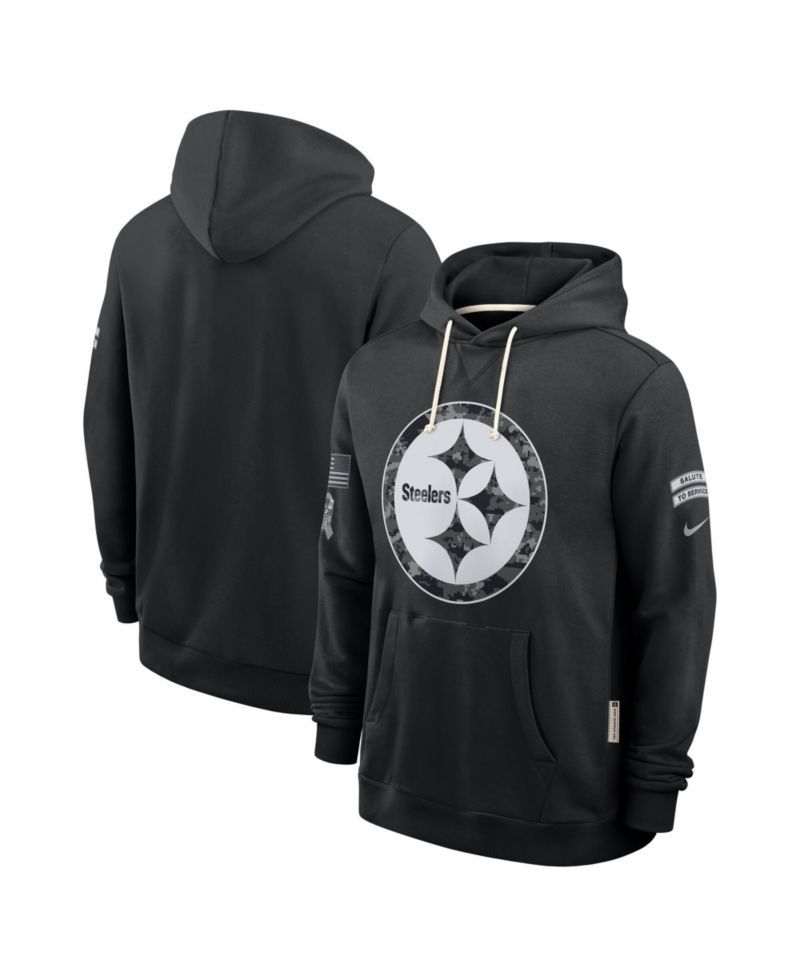 Men's Black Pittsburgh Steelers 2026 Salute to Service Sideline Pullover Hoodie