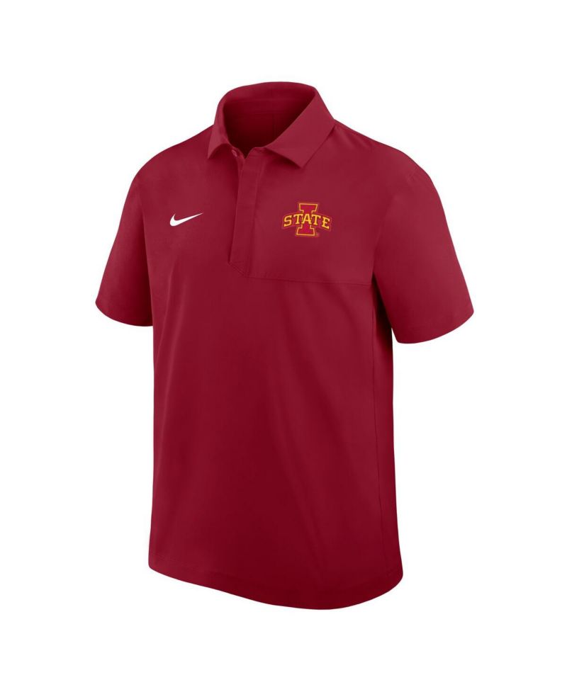 Men's Cardinal Iowa State Cyclones Woven Polo Shirt