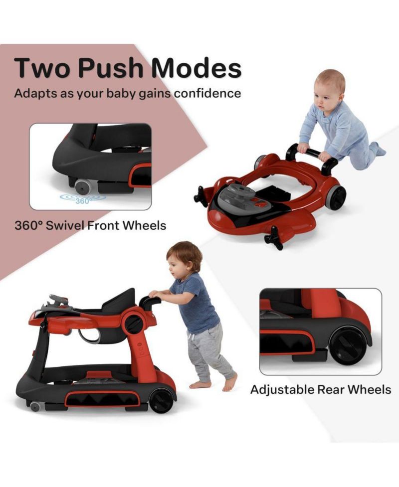 Convertible Baby Activity Walker with Adjustable Height, Foldable Design and Interactive Play Features