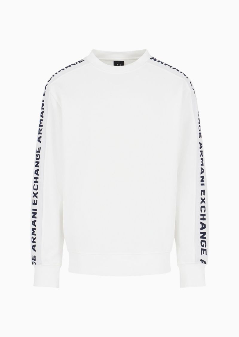 Men's Jacquard Logo Sleeve Crewneck Sweatshirt