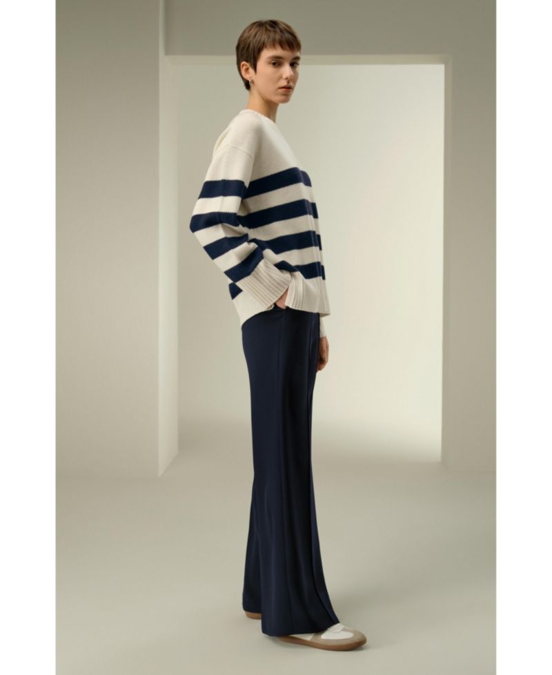Women's Striped Wool-Cashmere Oversized Sweater