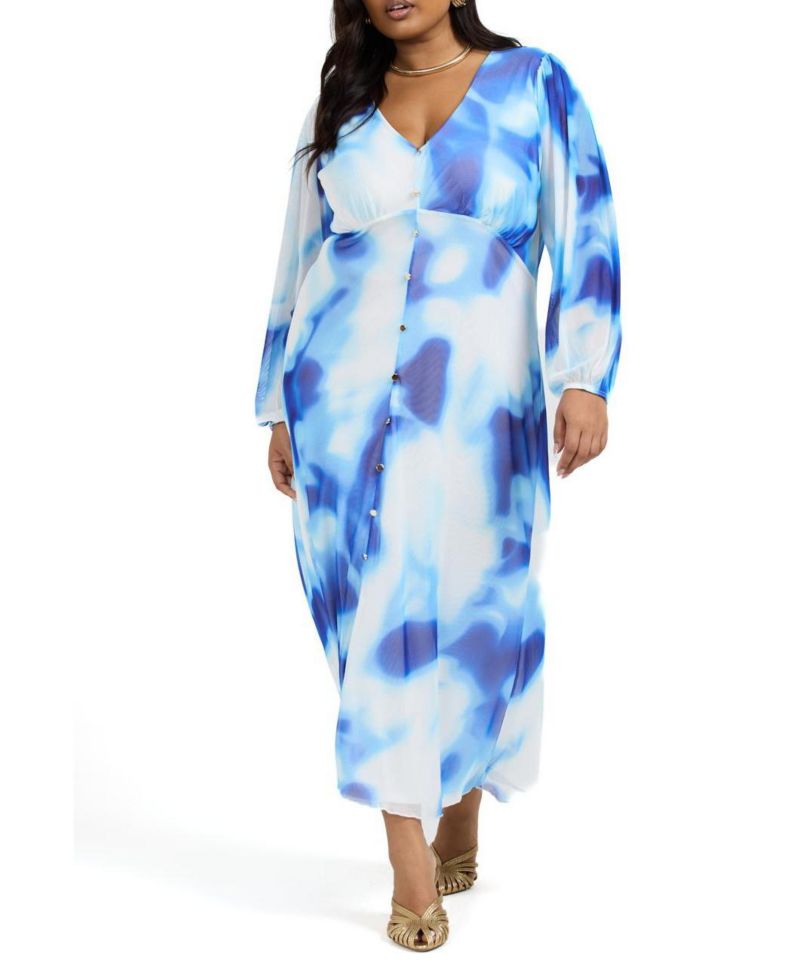 Women's Vibrant Tie Dye Midi Dress