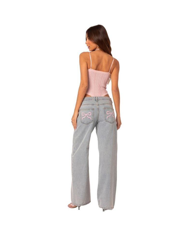 Women's Bow pocket relaxed jeans