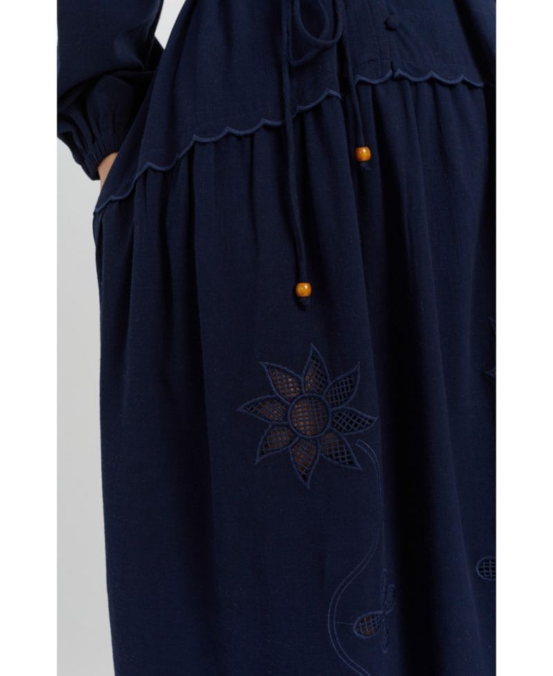 Women's Chinti and Parker Sienna Linen-Blend Broderie Dress