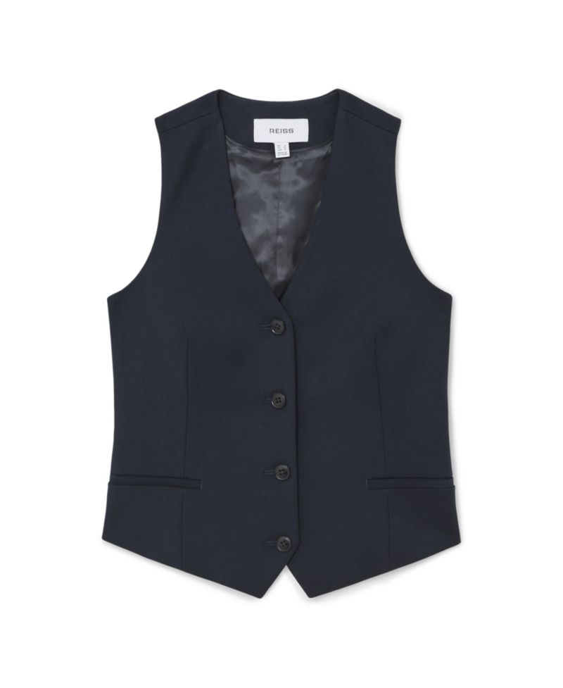 Women's Gabi Tailored Single-Breasted Twill Waistcoat